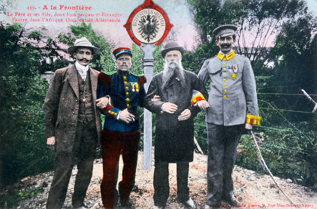 Isä ja hänen poikansa Ranskan Saksan rajalla, 1900-luku tekijältä Unbekannt