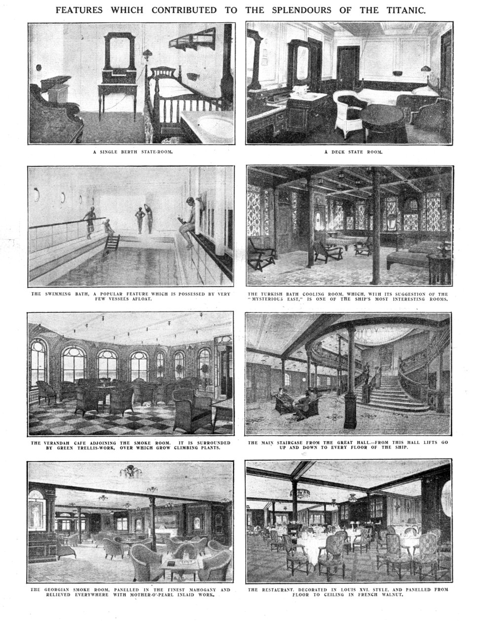 Ominaisuudet, jotka vaikuttivat Titanicin loistoon, 20. huhtikuuta 1912. tekijältä Unbekannt