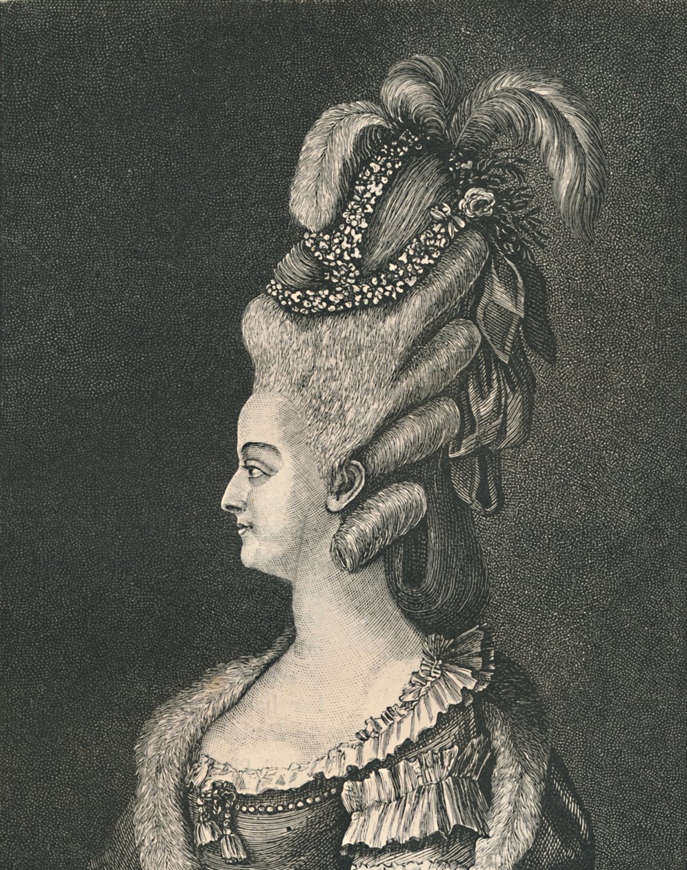 Naisten päähine: Marie Antoinette, 1783, 1886 tekijältä Unbekannt