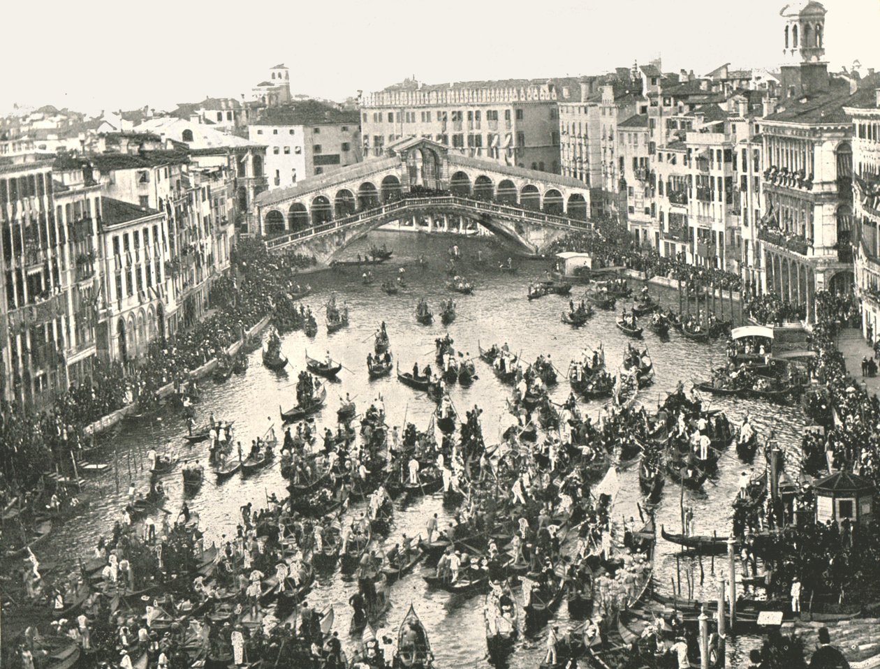 Juhlapäivä Grand Canalilla, Venetsia, Italia, 1895. tekijältä Unbekannt