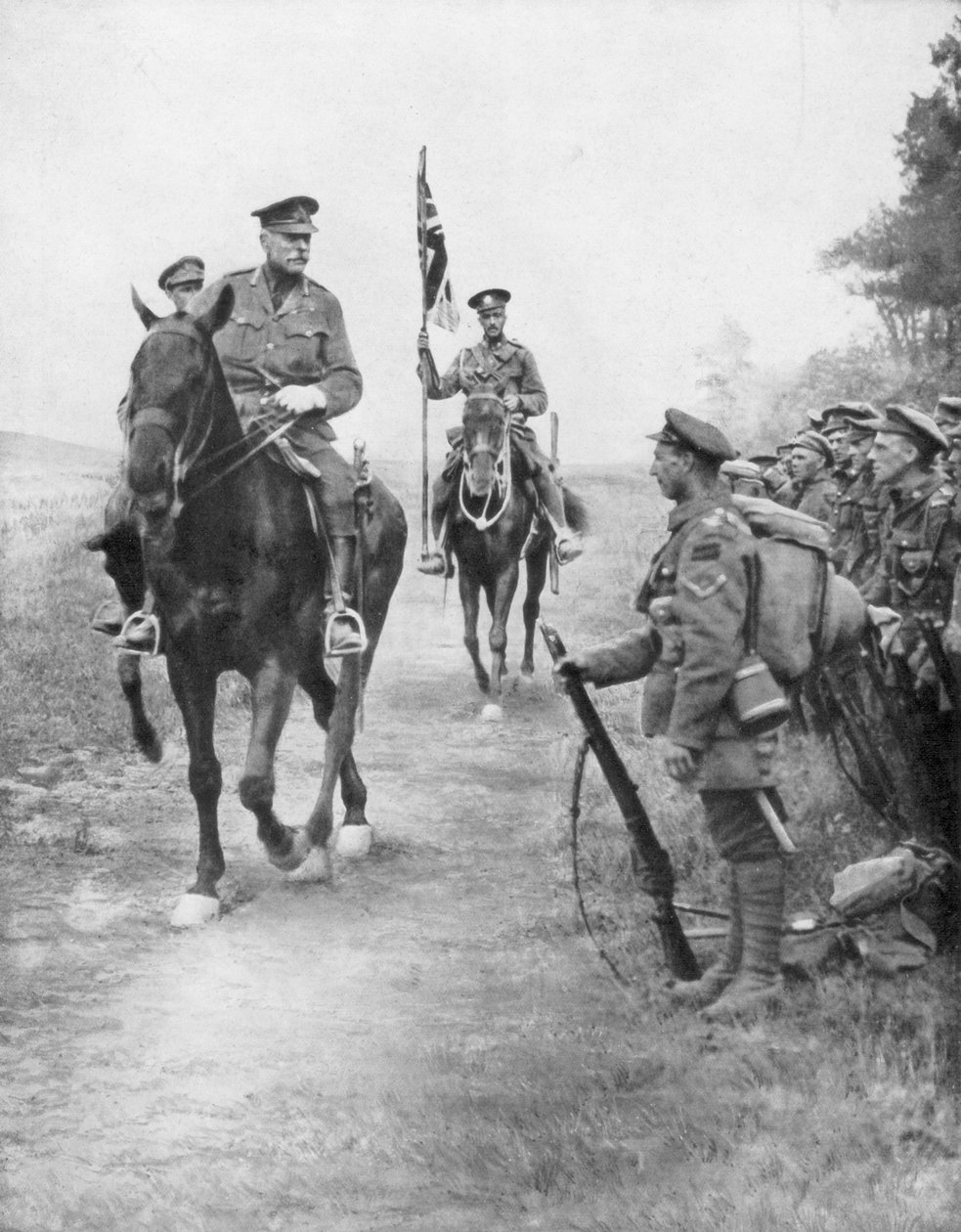 Kenttämarsalkka Douglas Haig arvioi Kanadan joukkoja, Drocourt-Queant, 31. elokuuta 1918, 1926 tekijältä Unbekannt