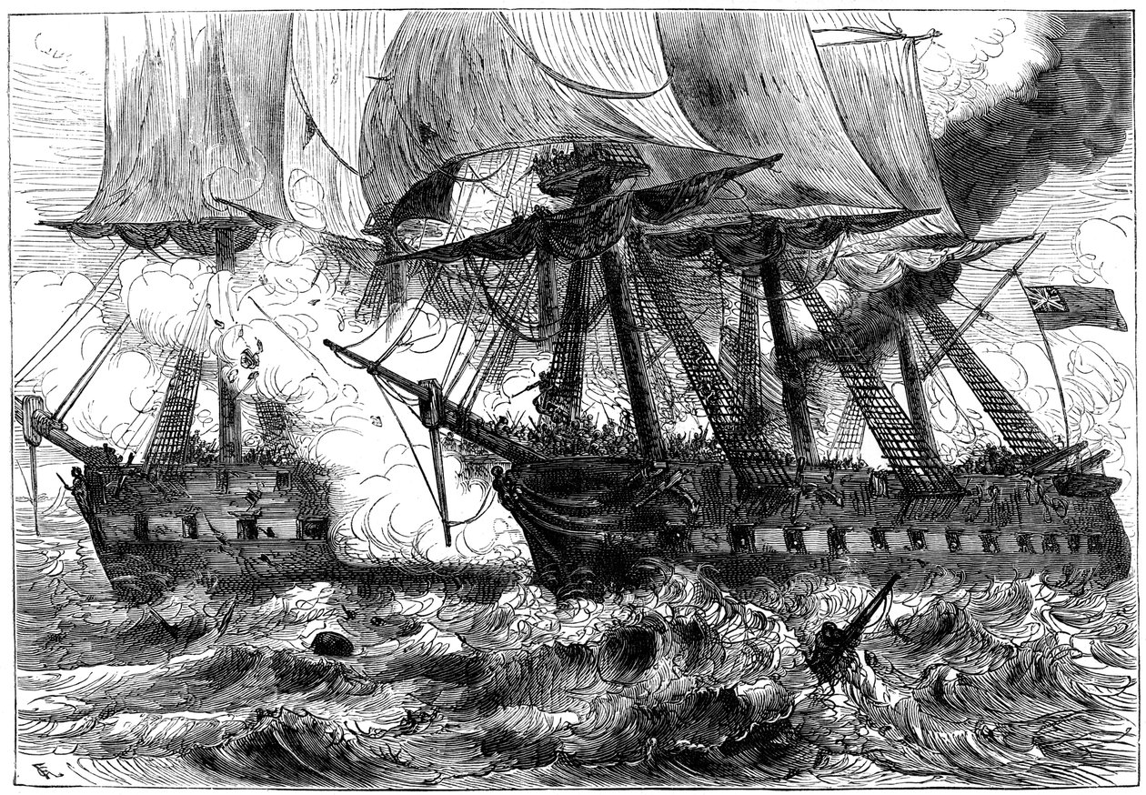 Taistelu USS Chesapeaken ja HMS Shannonin välillä, 1813 c1880 tekijältä Unbekannt