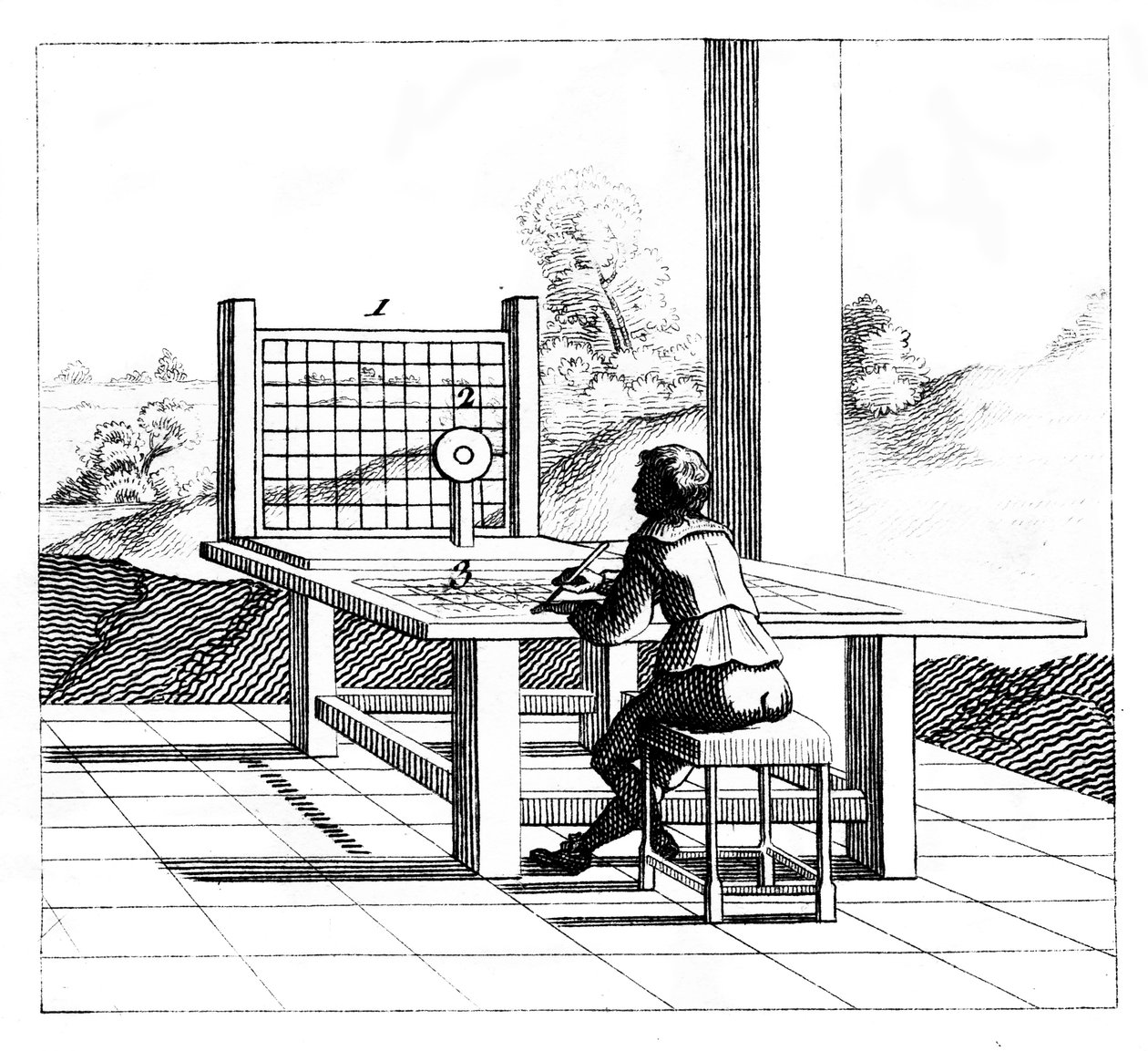 Kuvaharjoittelu perspektiivipiirustukseen, 1639 tekijältä Unbekannt