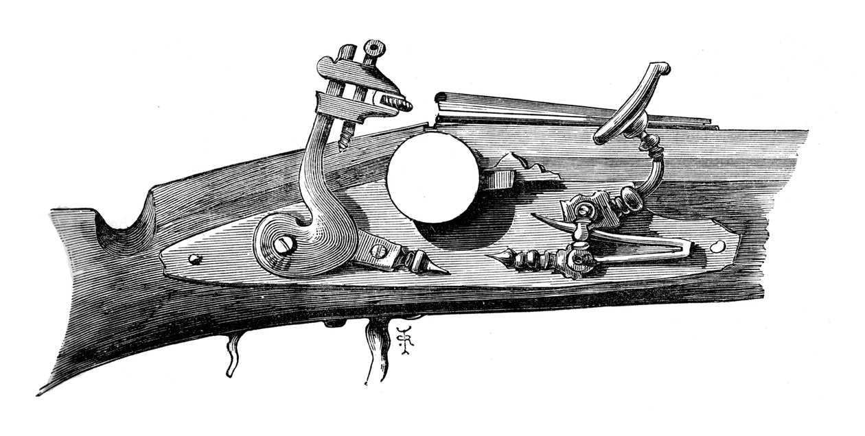 Firelock tai snapphance from Haddon Hall, Derbyshire, c1620, c1880 tekijältä Unbekannt