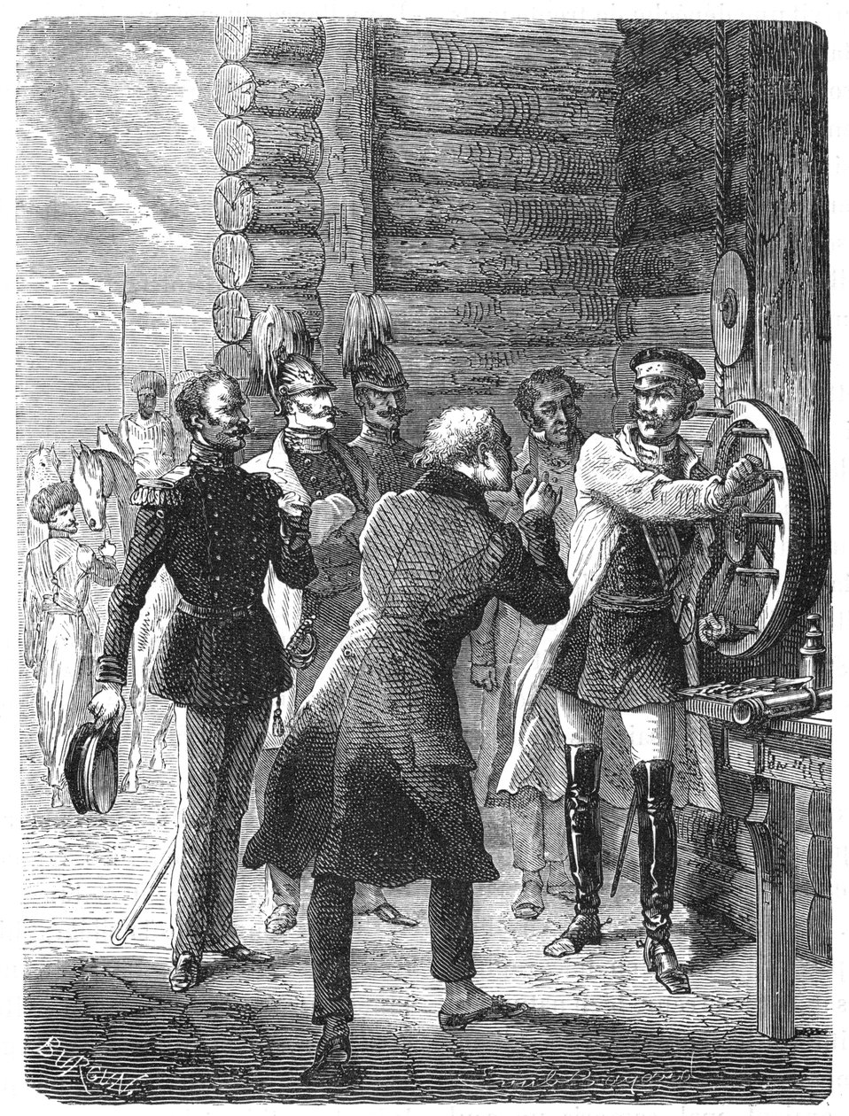 Ensimmäinen Chappen lennätinviesti Pietarista, 1800-luvun alku, n. 1870 tekijältä Unbekannt