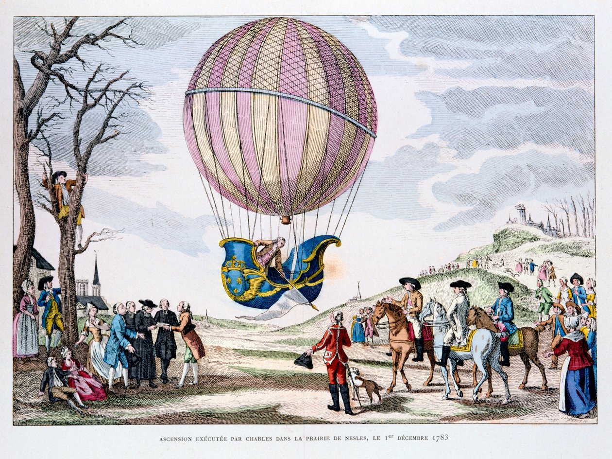 Ensimmäinen miehitetty lento vetypallolla, Ranska, 1. joulukuuta 1783 1887 tekijältä Unbekannt
