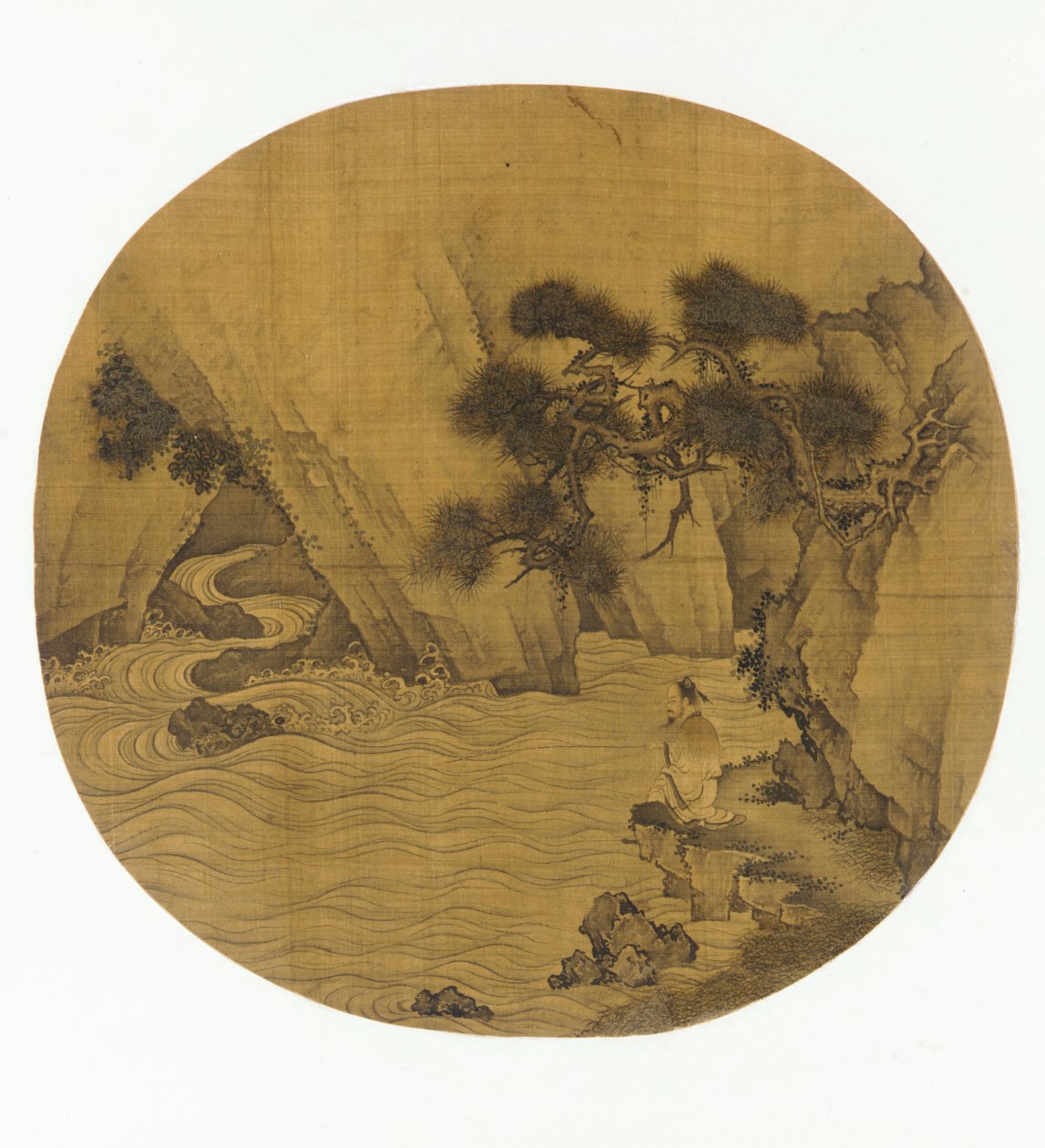 Kalastus Mountain Torrentin toimesta, Ming-dynastia, 1368-1644. tekijältä Unbekannt