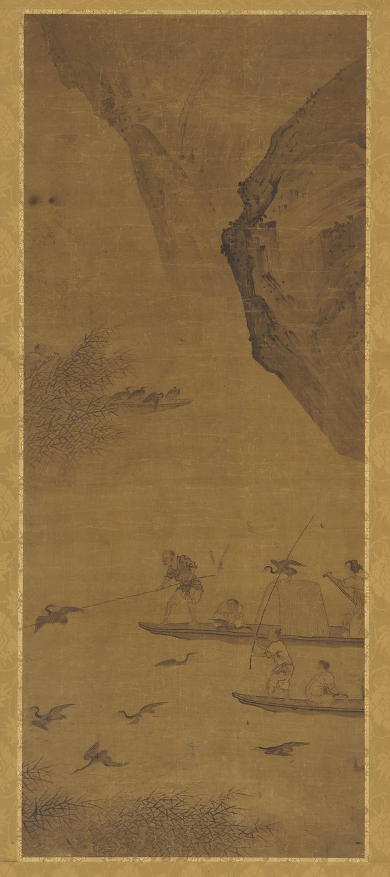 Kalastus merimetsojen kanssa, Qing-dynastia, 1600-luku. tekijältä Unbekannt