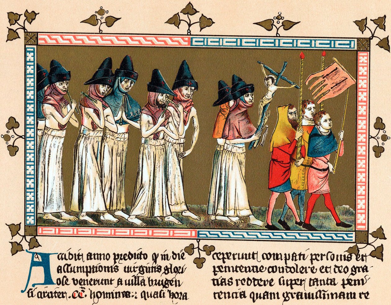 Flagellantit Alankomaissa Tournai Doornikin kaupungissa, 1349 tekijältä Unbekannt