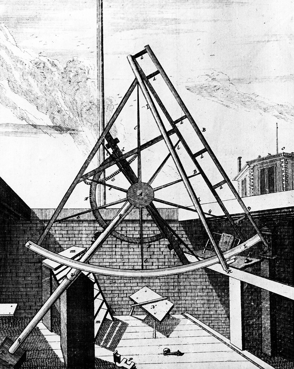 Flamsteedsin ekvatoriaalisesti asennettu sekstantti kaukoputkella, 1725 tekijältä Unbekannt