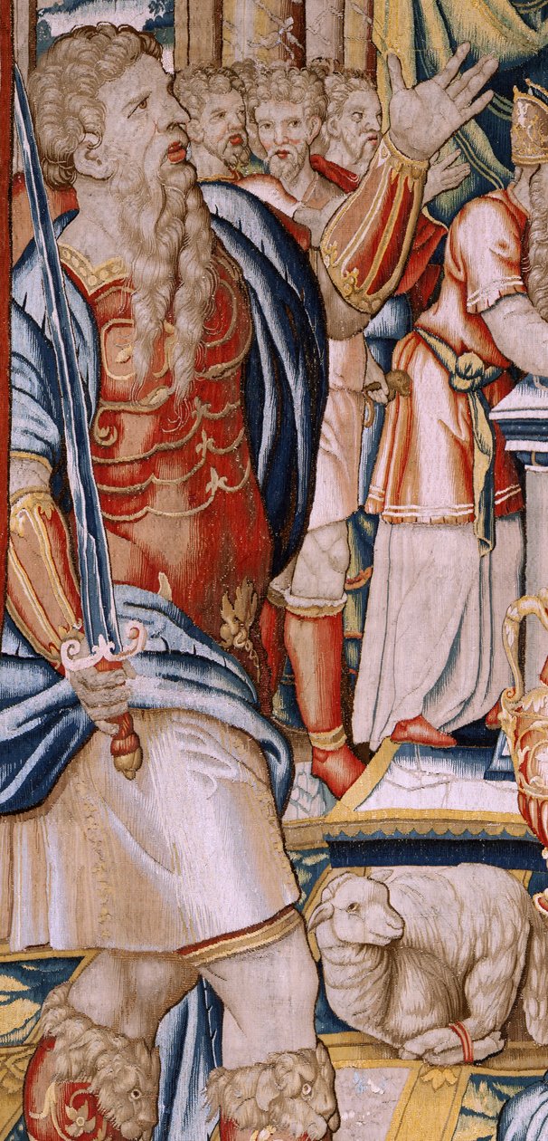 Flanderin kuvakudos. Sarja Hannibalin historia. Hannibalin vala (Juramento de Aníbal). Ensimmäinen kuvakudos sarjassa. Sarjakuvat anonyymi Hollannin mestari. Valmista Brysselin työpajoja. Noin 1570. Kangas Villa ja silkki, 6,5/7 loimi/cm. Koko 34 tekijältä Unbekannt