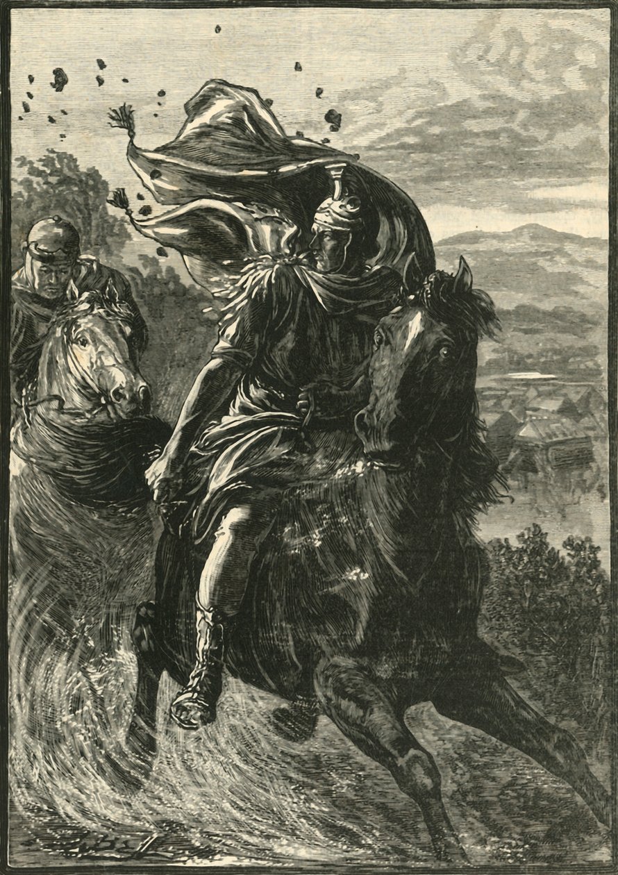 Pompeuksen lento Pharsalian taistelukentältä, 1890. tekijältä Unbekannt