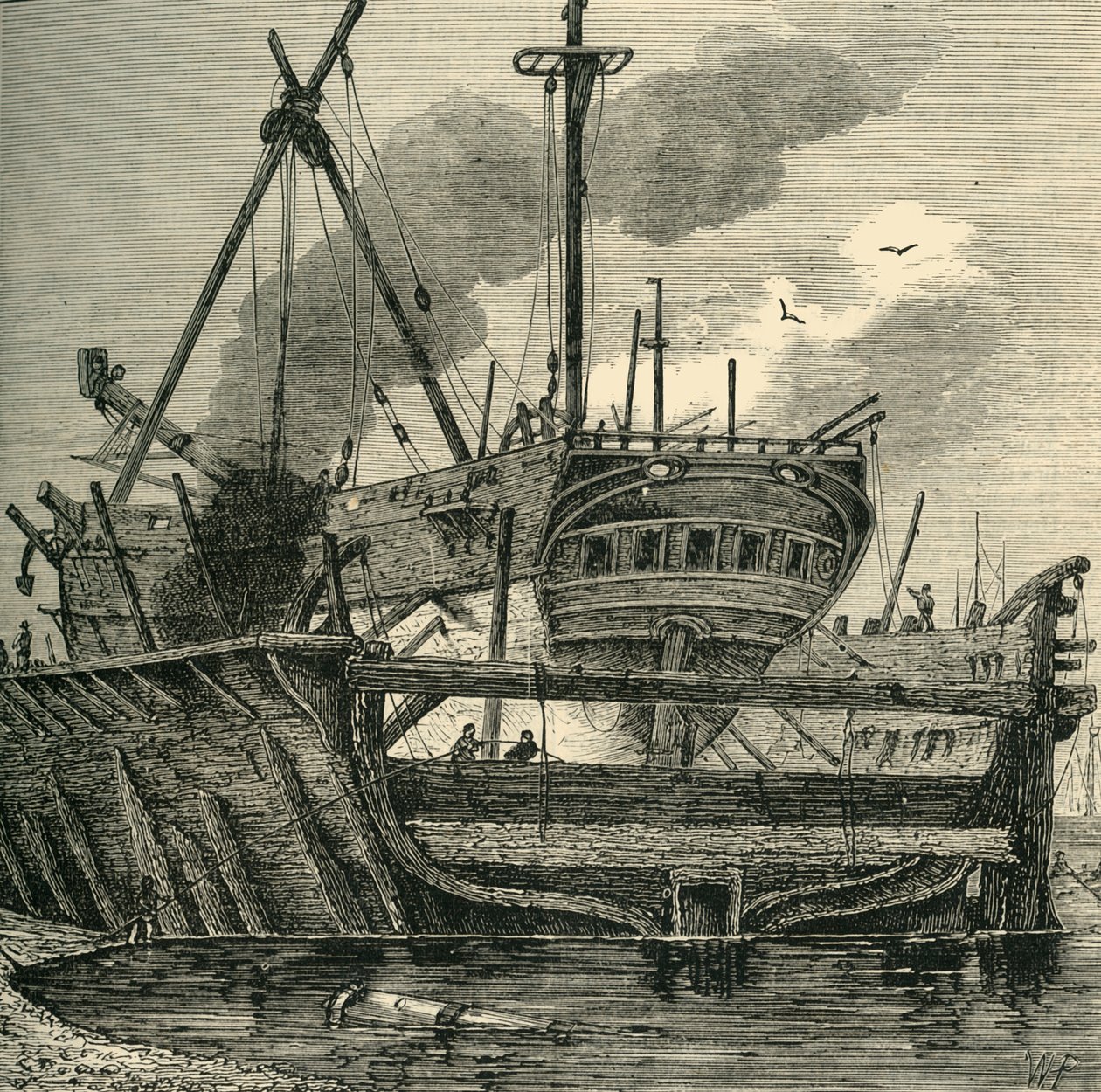 Floating Dock, Deptford 1820, c1878. tekijältä Unbekannt