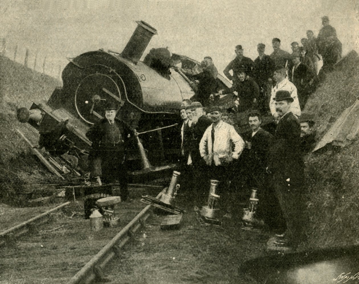 Tulvat v. Railway Engine – romahdus lähellä St. Erthiä, 1901. tekijältä Unbekannt