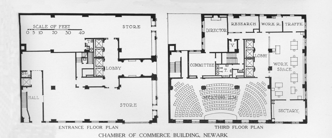 Pohjapiirrokset, Chamber of Commerce Building, Newark, New Jersey, 1924 tekijältä Unbekannt