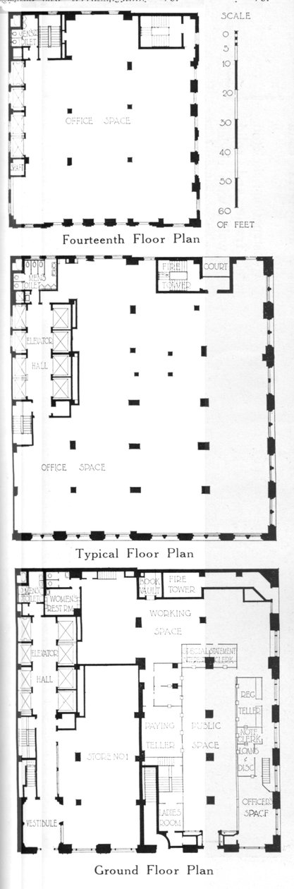 Pohjapiirrokset, Johns-Manville Building, New York City, 1924 tekijältä Unbekannt