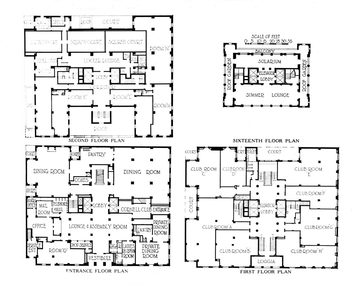 Pohjapiirrokset, Fraternity Clubs Building, New York City, 1924 tekijältä Unbekannt