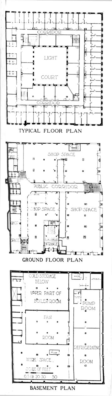 Pohjapiirrokset, SW Straus & Co Building, Chicago, Illinois, 1924 tekijältä Unbekannt