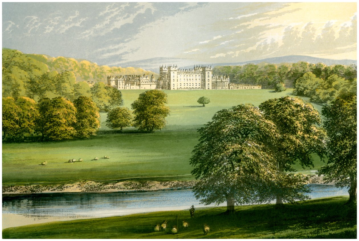 Floors Castle, Roxburghshire, Skotlanti, Roxburghen herttua, c1880 tekijältä Unbekannt