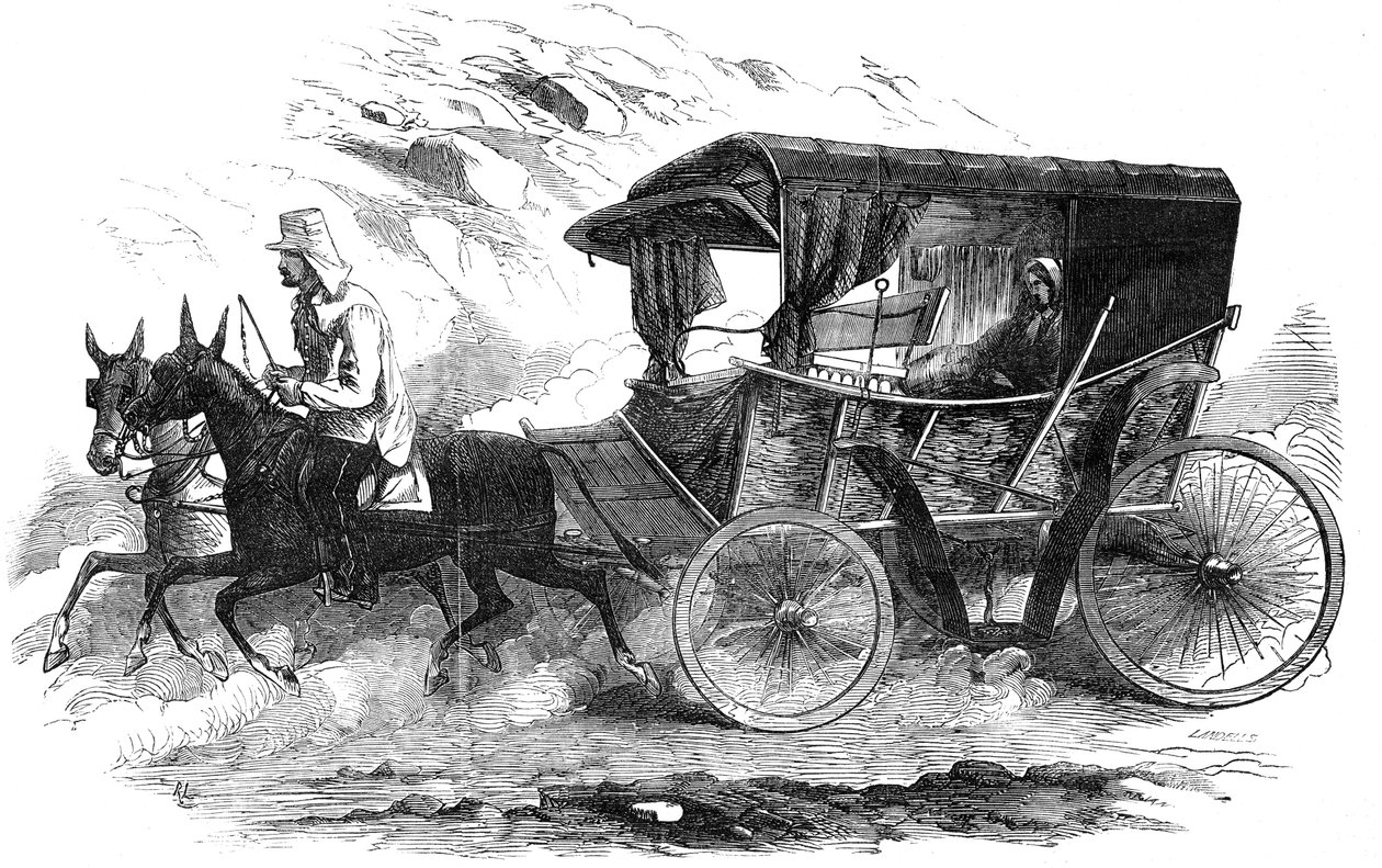 Florence Nightingale vaunussaan Krimillä, 1856 tekijältä Unbekannt