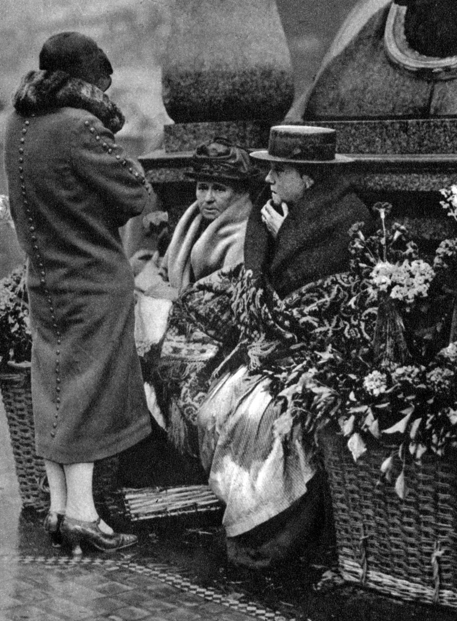 Kukkamyyjät, Piccadilly Circus, Lontoo, 1926-1927 tekijältä Unbekannt