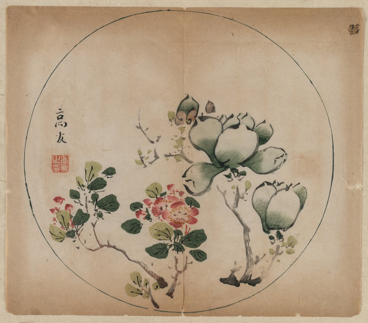 Kukkivat magnoliat ja persikankukat, 1368-1644. tekijältä Unbekannt