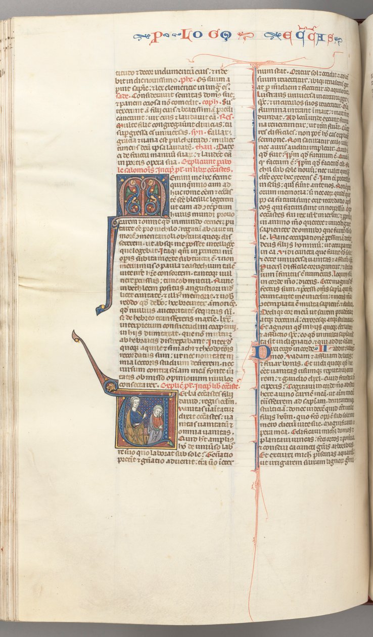 Fol. 247v, Saarnaaja, historiallinen alku V, Salomon opetus, n. 1275-1300. tekijältä Unbekannt