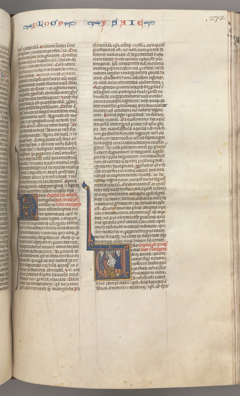 Fol. 273r, Jesaja, historiallinen alkukirjain V, Jesajan marttyyrikuolema, n. 1275-1300. tekijältä Unbekannt