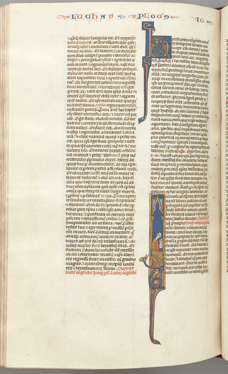 Fol. 425v, John, historiallinen alkukirjain I, John istuva kirjoittaminen, n. 1275-1300. tekijältä Unbekannt