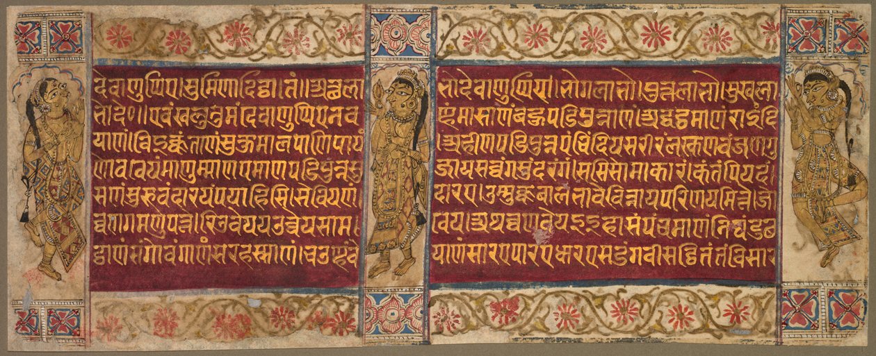 Folio tanssivien naisten kanssa, 1500-luvun alku. tekijältä Unbekannt