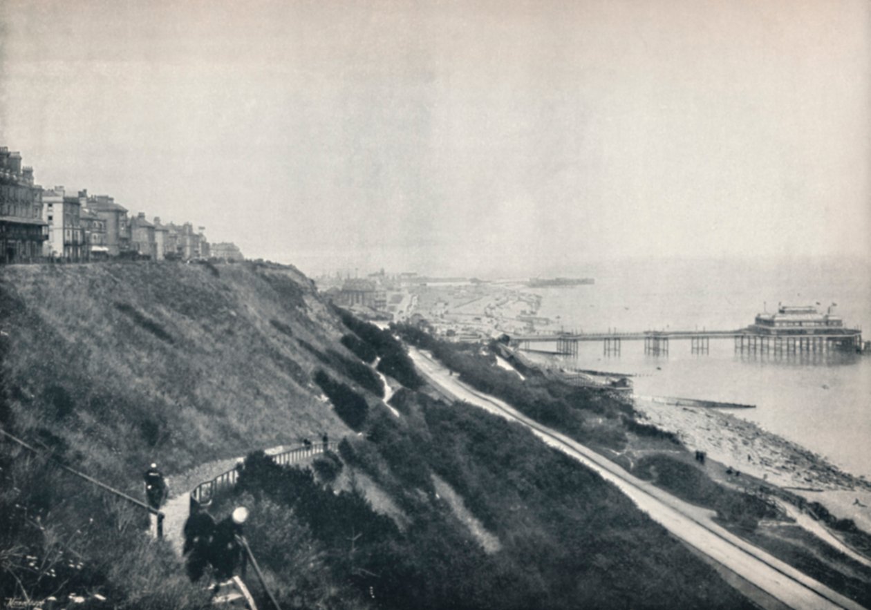 Folkestone - Näkymä, jossa näkyy Lees ja laituri, 1895 tekijältä Unbekannt