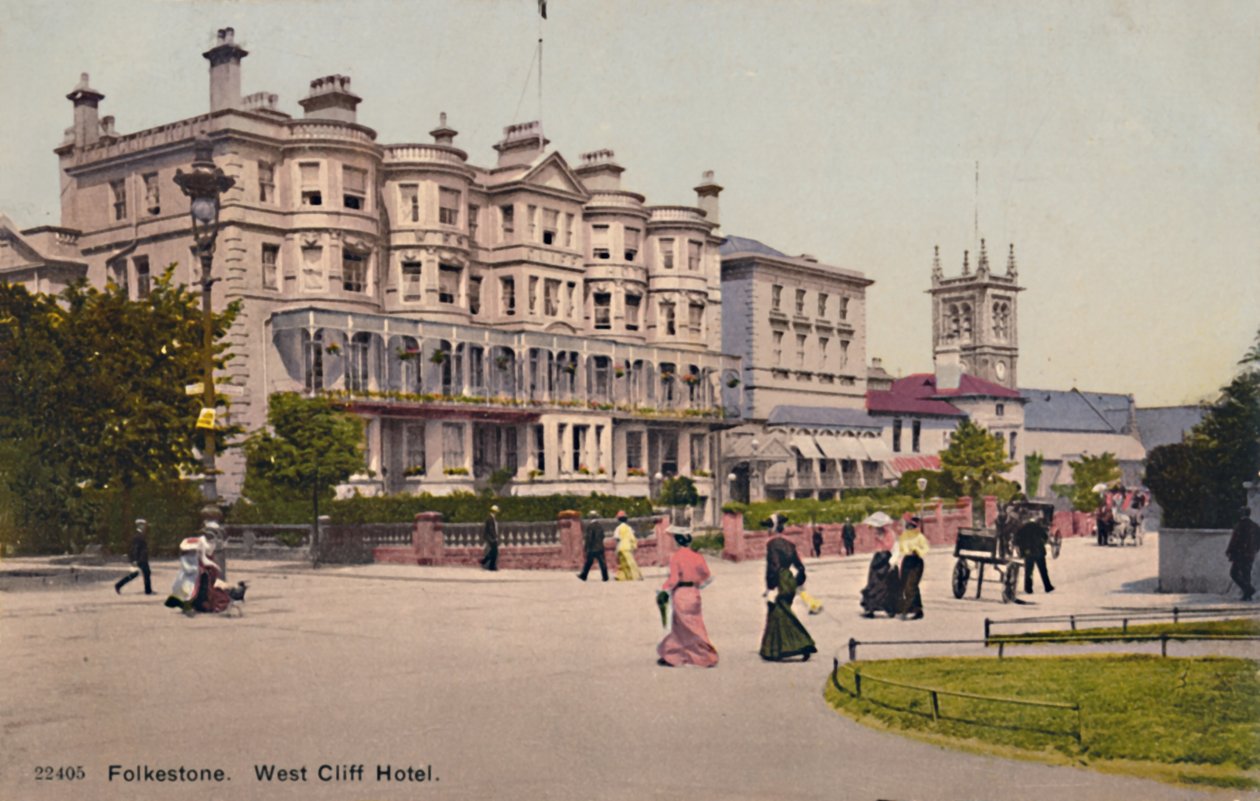 Folkestone. West Cliff Hotel, 1800-luvun loppu - 1900-luvun alku tekijältä Unbekannt