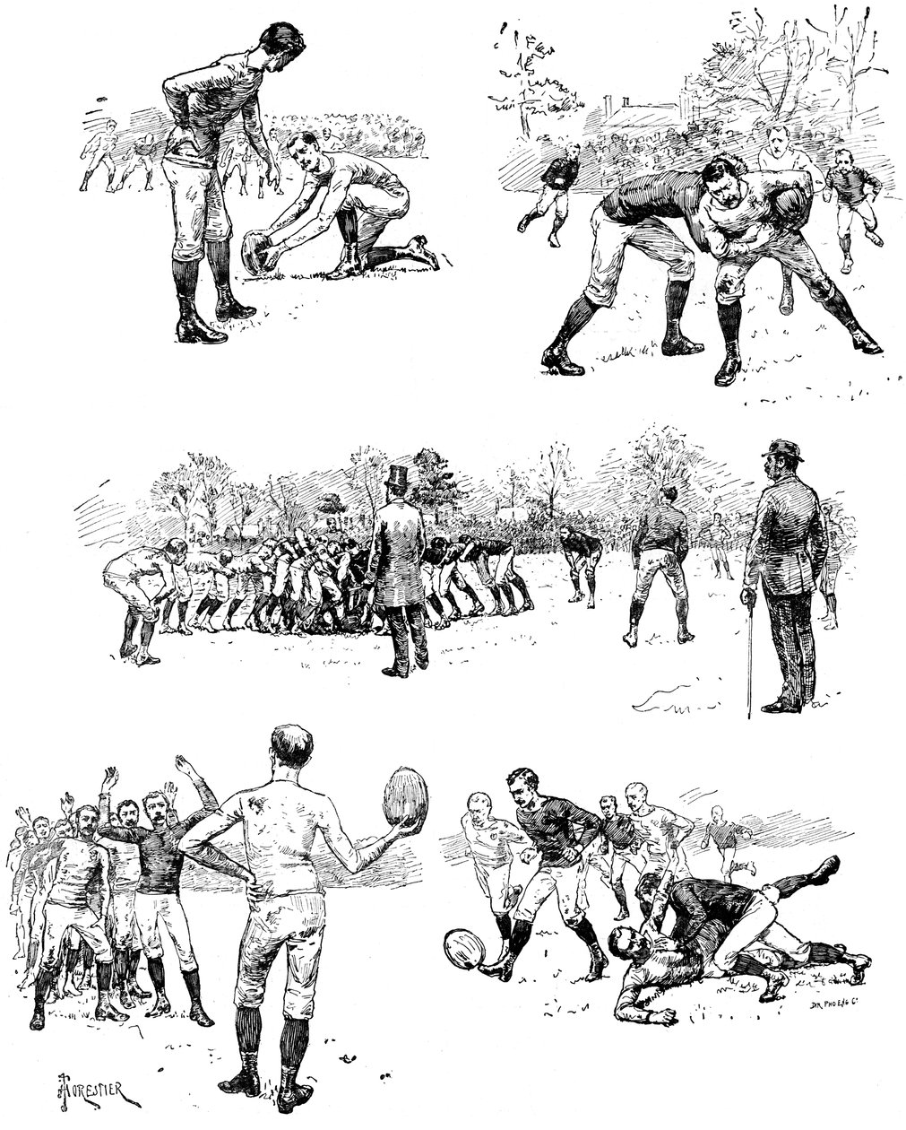 Jalkapalloluonnoksia, 1887 tekijältä Unbekannt