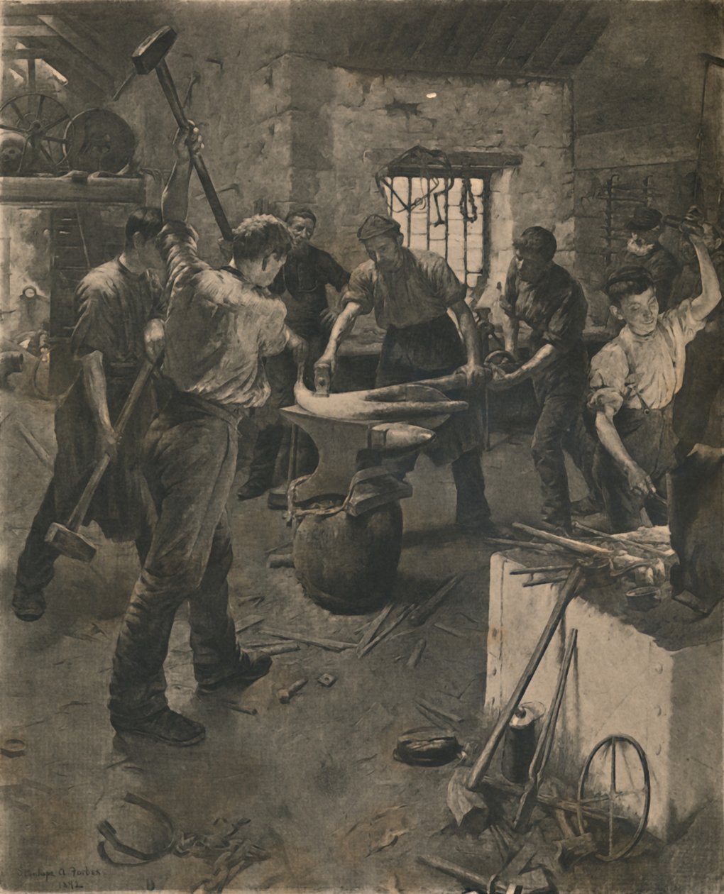 Ankkurin takominen, 1892. tekijältä Unbekannt