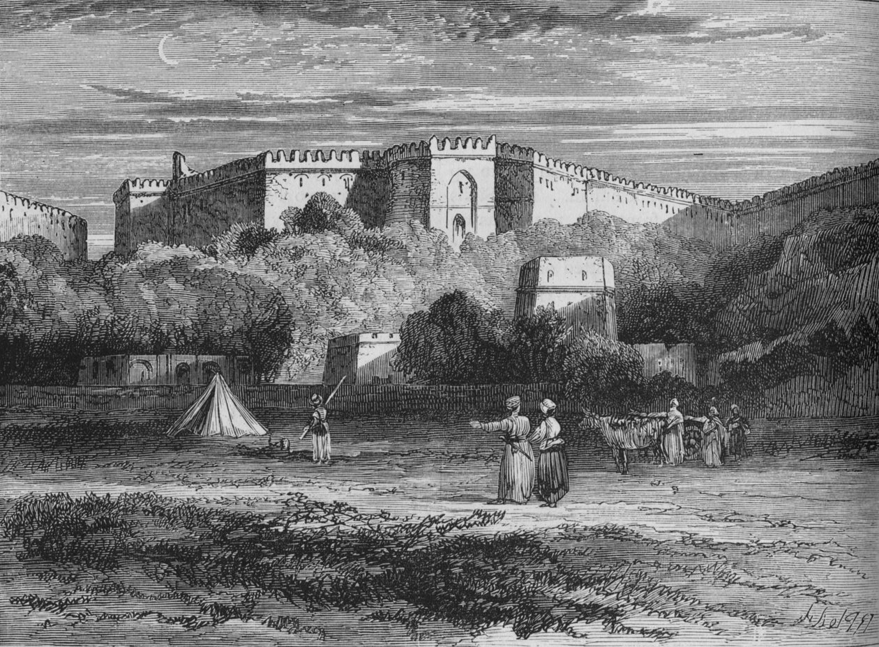 Fort Rhotas, lähellä Chillianwallahia, vuodelta 1880 tekijältä Unbekannt