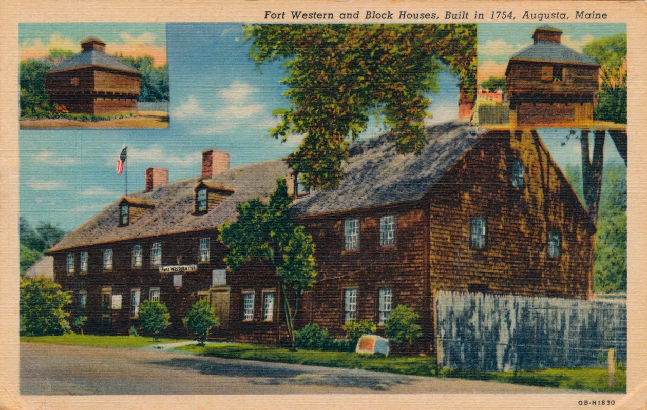 Fort Western and Block Houses, Augusta, Maine, 1920-luku tekijältä Unbekannt