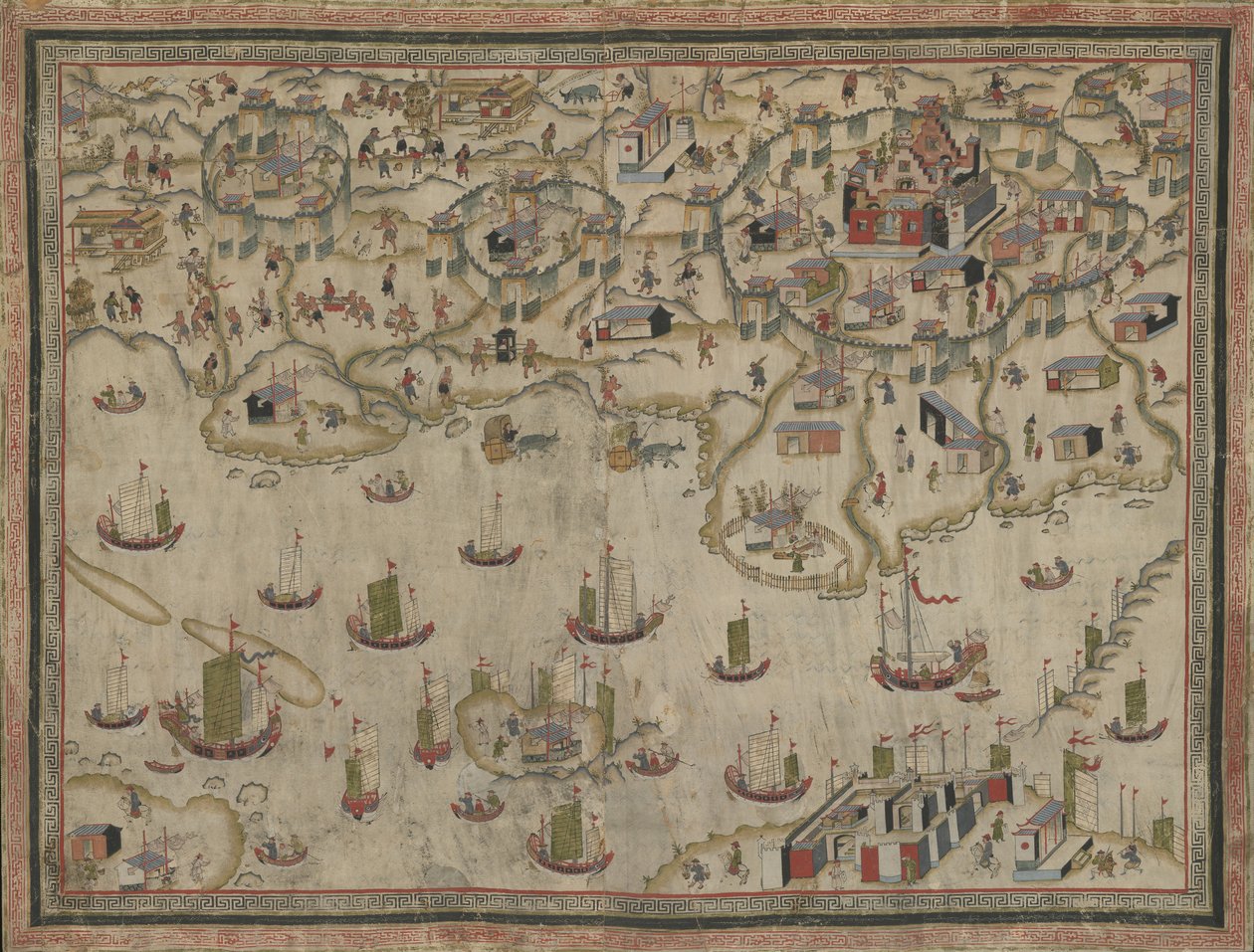 Zeelandian ja Provintian linnakkeet ja Tainanin kaupunki, 1800-luku. tekijältä Unbekannt
