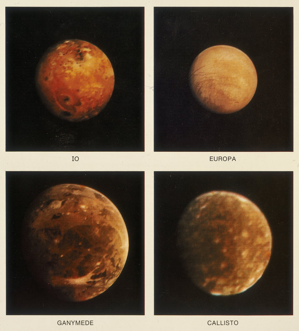 Jupiterin neljä kuuta. Io, Europa, Ganymedes ja Callisto, 1979 tekijältä Unbekannt