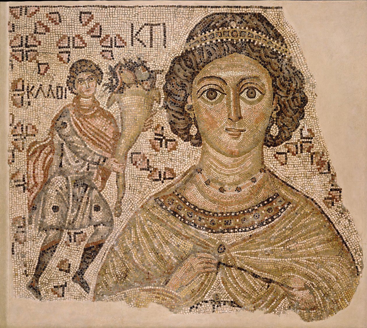 Fragmentti lattiamosaiikista Ktisisin personifikaatiolla, Bysantti, 500-550. tekijältä Unbekannt