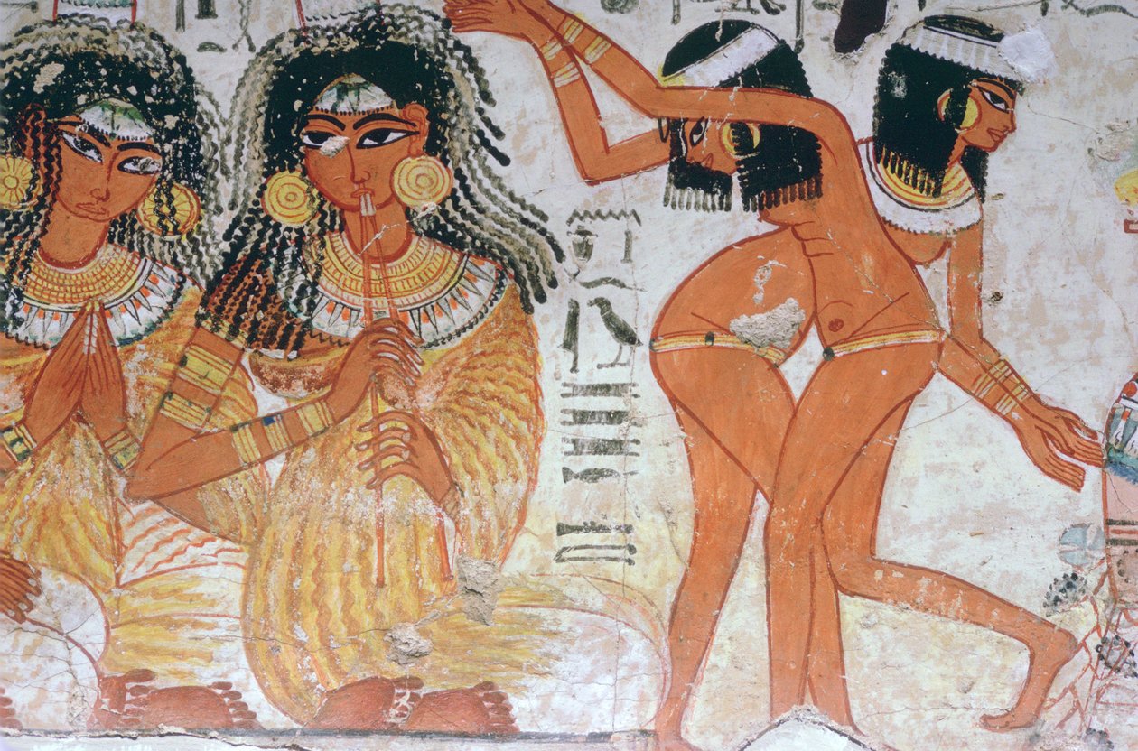 Fragmentti seinämaalauksesta Nebamunin haudasta, Thebes, Egypti, 18. dynastia, n. 1350 eaa. tekijältä Unbekannt