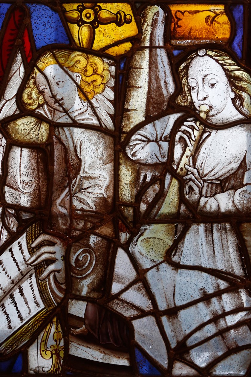 Ranska, Ile-de-France, Pariisi: Saint Sverinin kirkon lasimaalauspalat 15. ja 16. vuosisadalta, Muusikot enkelit, Carnavalet-museo Pariisissa tekijältä Unbekannt