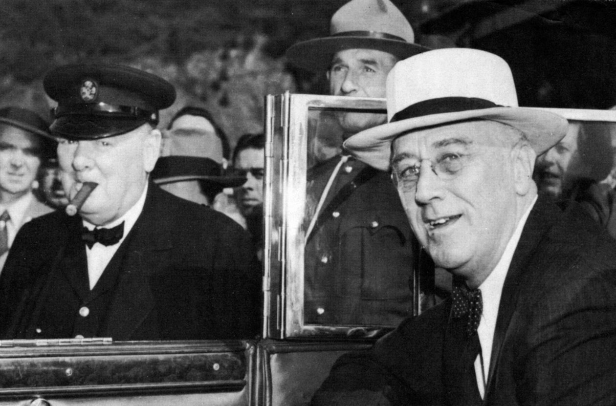 Franklin D Roosevelt ja Winston Churchill tapasivat Quebecissä, Kanadassa, 1944 tekijältä Unbekannt