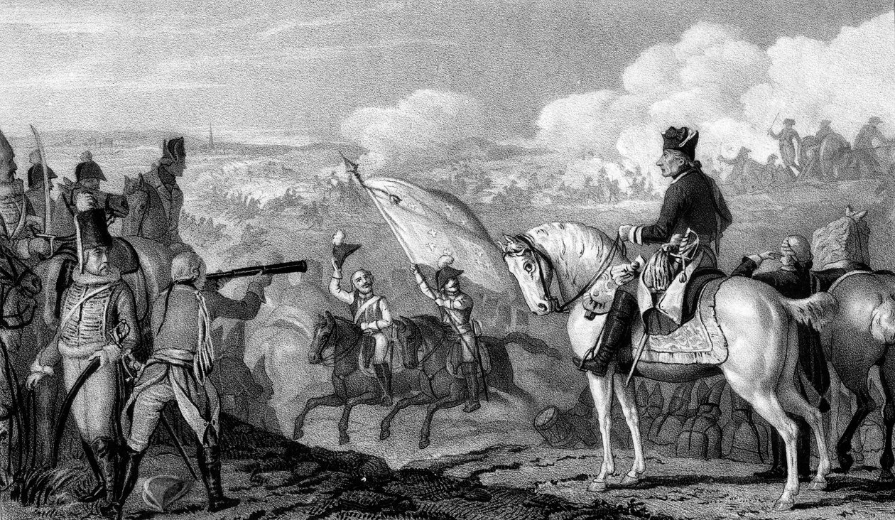 Frederick II, Suuri 1712-1786, Preussin kuningas vuodesta 1740, Rossbachin taistelussa, 1757 tekijältä Unbekannt