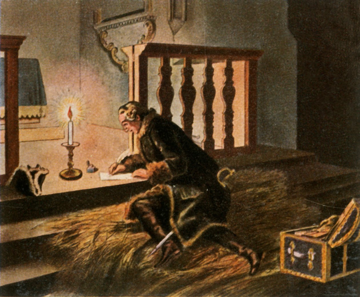 Fredrik II Elsnigin kyläkirkossa... Torgaun taistelun jälkeen, 3.11.1760, 1936. tekijältä Unbekannt