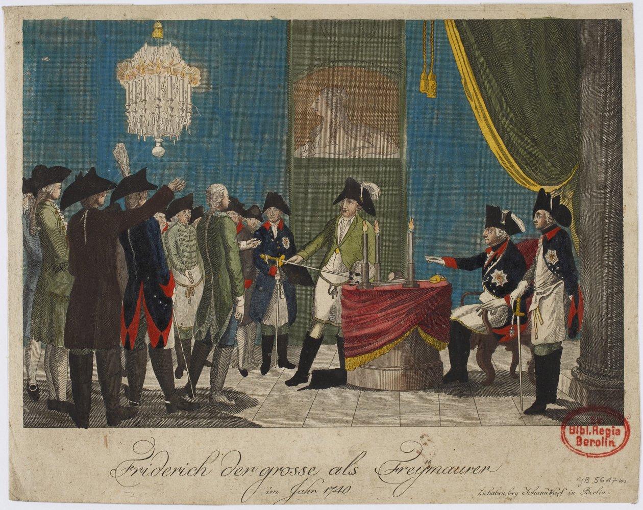 Frederick Suuri vapaamuurarina vuonna 1740 tekijältä Unbekannt