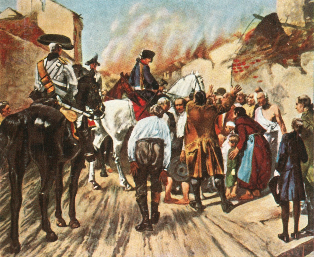 Frederick Suuri Küstrinin raunioissa ennen Zorndorfin taistelua, 25. elokuuta 1758, 1936. tekijältä Unbekannt