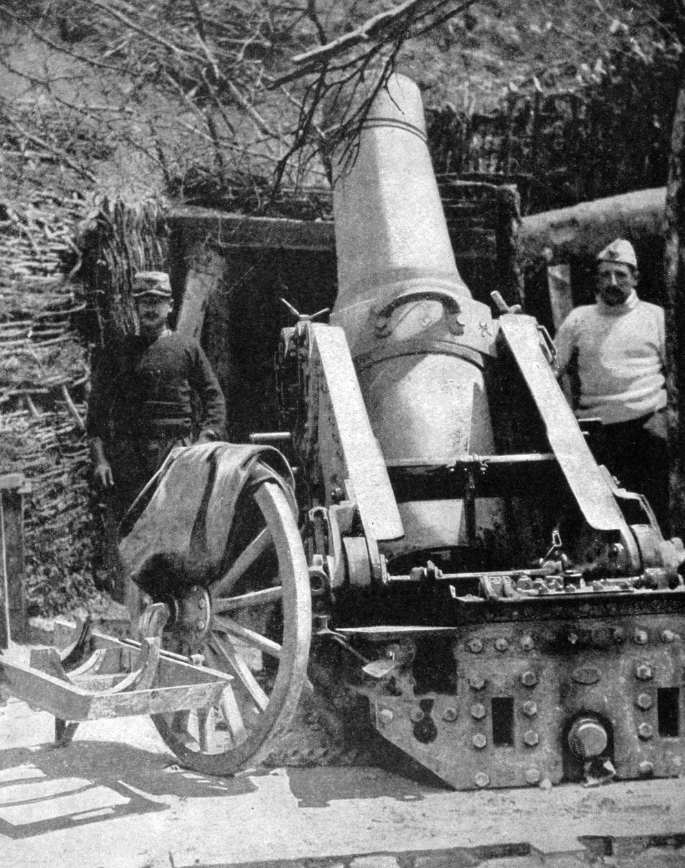 Ranskalainen 270 raskas tykistökranaatinheitin, Artois, Ranska, Ensimmäinen maailmansota, 1915 tekijältä Unbekannt