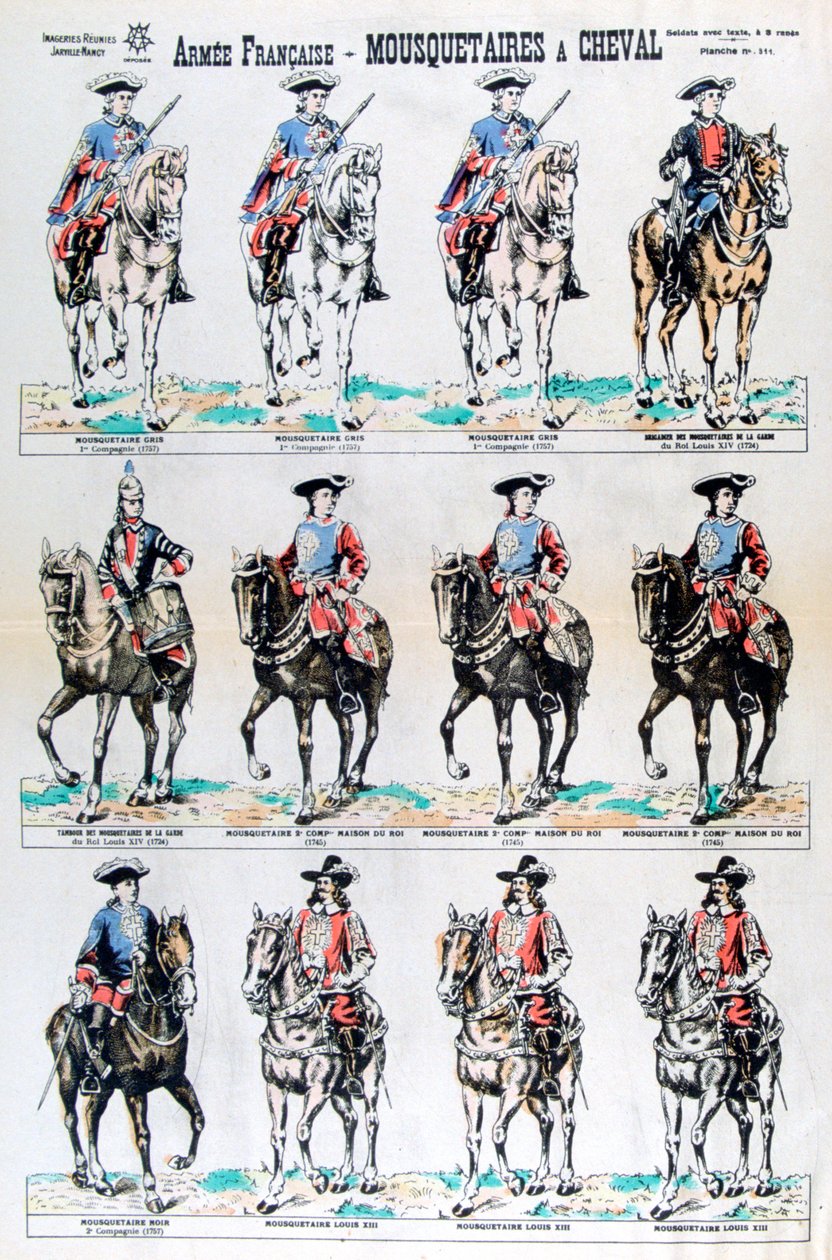 Ranskan armeija, ratsastetut muskettisoturit, 1600-luku 1800-luku tekijältä Unbekannt