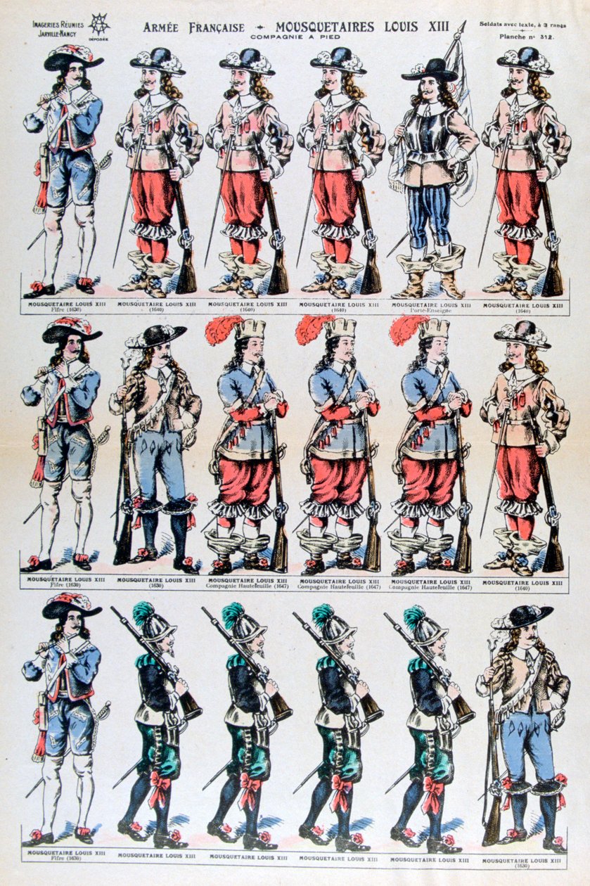 Ranskan armeija, Ludvig XIII:n muskettisoturit, 1600-luku 1800-luku tekijältä Unbekannt