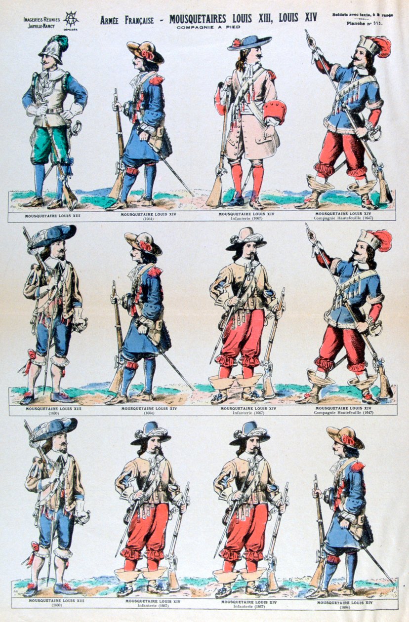 Ranskan armeija, Ludvig XIII:n ja Ludvig XIV:n muskettisoturit, 1600-luku 1800-luku tekijältä Unbekannt